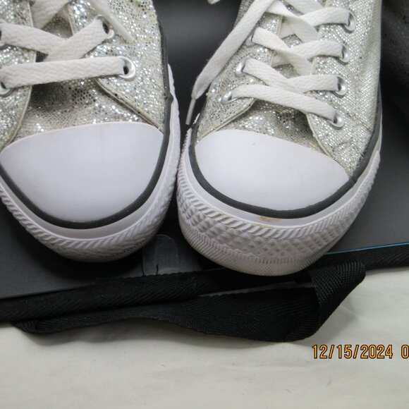 CONVERSE ALL STAR~SILVER MESH SEQUINED~GREAT FOR WEDDING~SIZE 8 - Picture 2 of 9